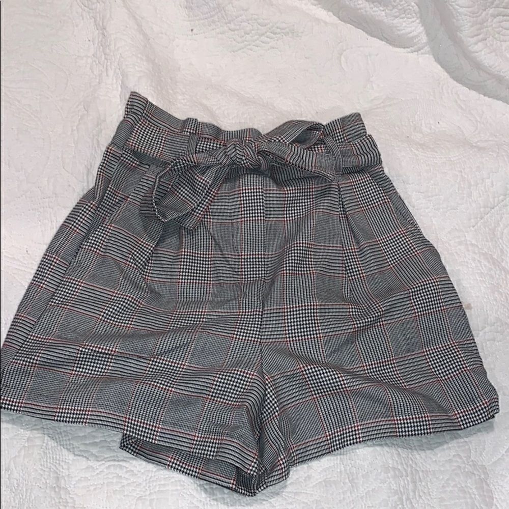 Plaid High Waisted Shorts Size XS Bershka